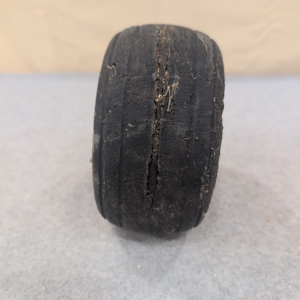 Vintage Industrial Rubber Caster Wheel Replacement Black Metal Hub NA308 - Picture 2 of 4